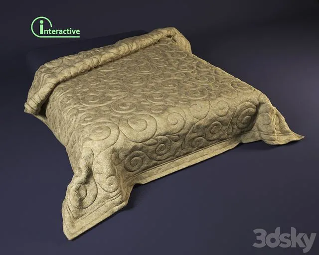 Quilted bedspread 3D Model