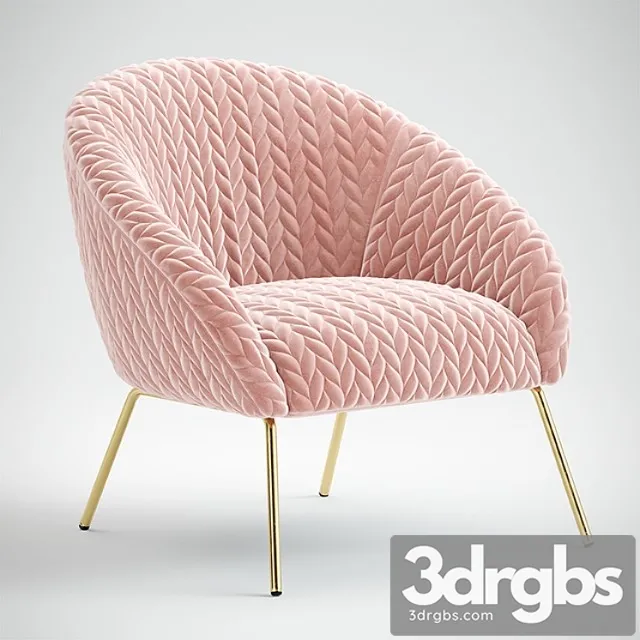 Quilted hillside accent chair 3D Model Download