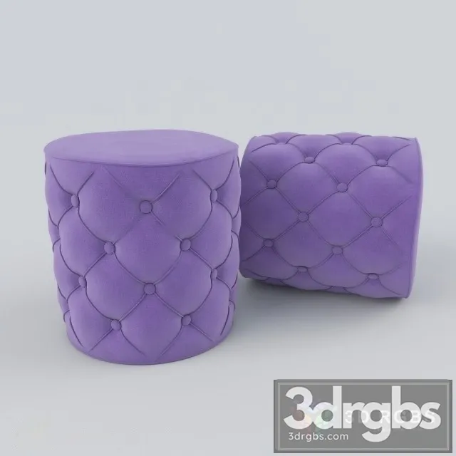 Quilted Pouffe 3D Model Download
