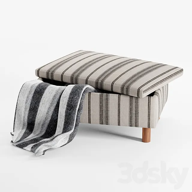 Quinn striped ottoman 3D Model Quinn striped ottoman 3D Model