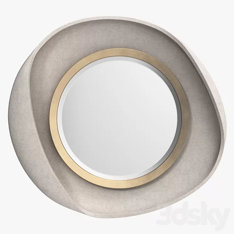 R & Y Augousti – Petal mirror in cream shagreen 3D Model