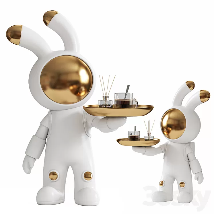 Rabbit Handicraft Decoration Sculpture 3D Model