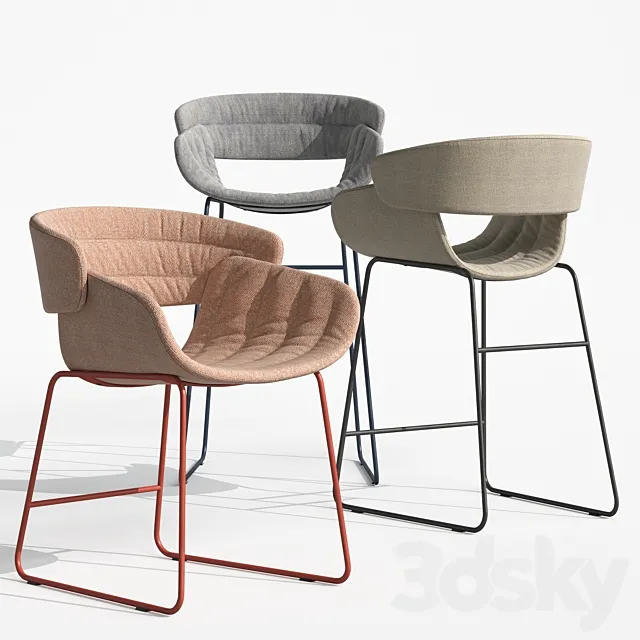 Racer Dining Chair Racer Counter Stool Racer Barstool 3D Model Racer Dining Chair Racer Counter Stool Racer Barstool 3D Model