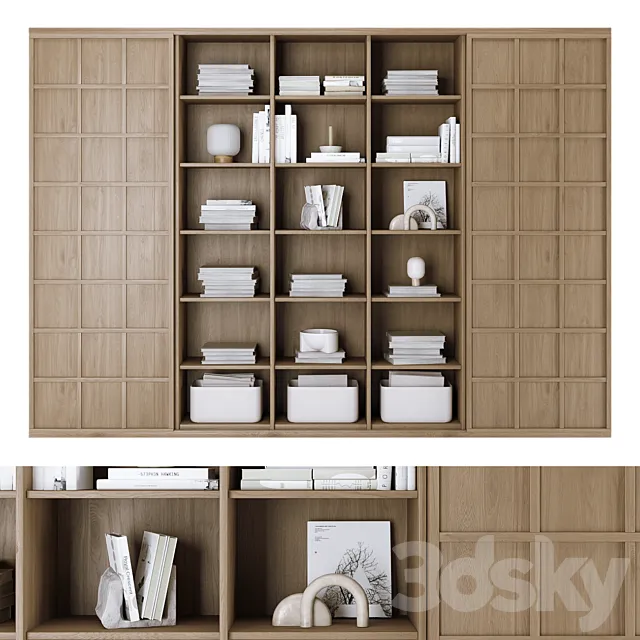 Rack _ Bookcase with decor 2 3D Model Rack _ Bookcase with decor 2 3D Model