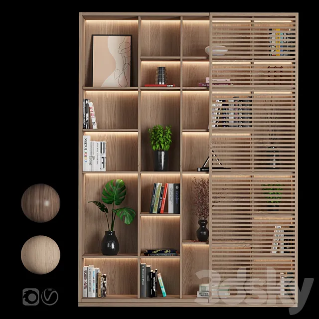 Rack and Bookcase 10 3D Model