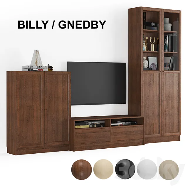 Rack Billy _ Oxberg _ Gnedby Ikea. 3D Model Rack Billy _ Oxberg _ Gnedby Ikea. 3D Model