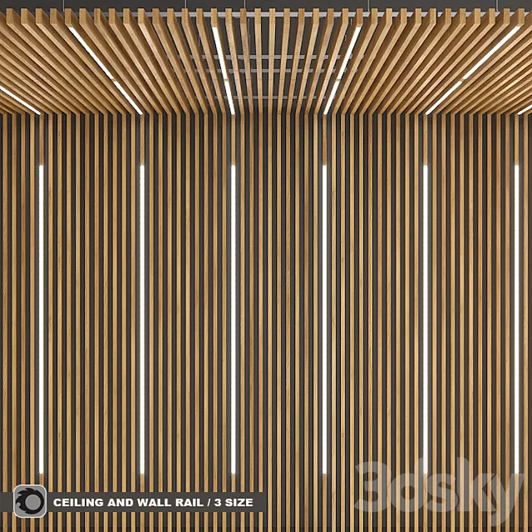 Rack ceiling and wall with built-in lights / TAGinterio 3D Model Rack ceiling and wall with built-in lights / TAGinterio 3D Model