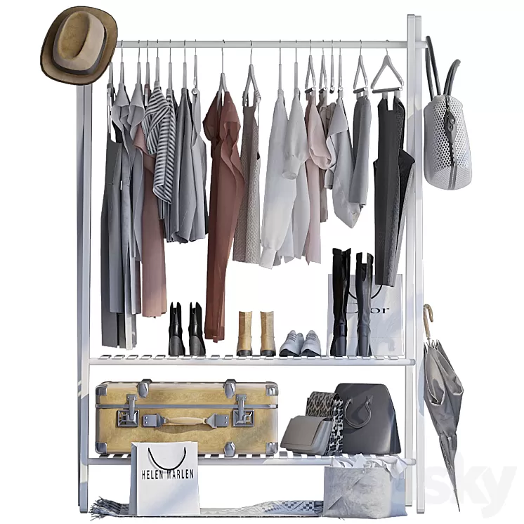 Rack for clothes 3D Model Rack for clothes 3D Model