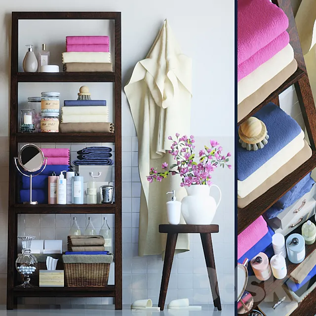 Rack in the bathroom 2 3DModel Rack in the bathroom 2 3DModel