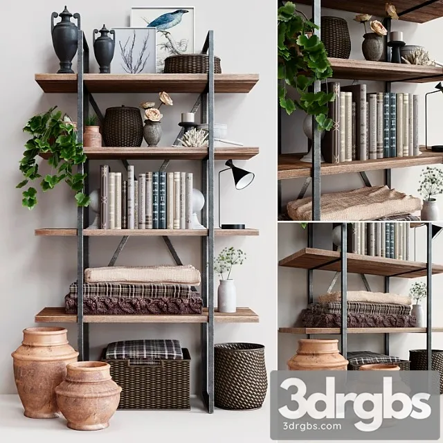 Rack Pottery Barn Houston Bookcase 3D Model Download Rack Pottery Barn Houston Bookcase 3D Model Download