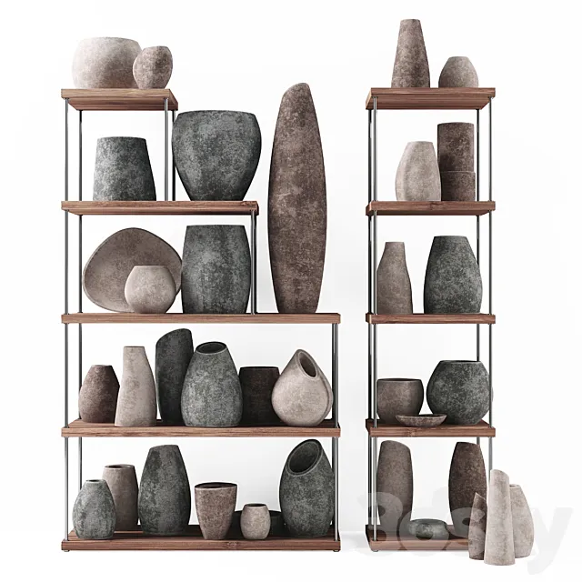 Rack stone dishes 3D Model