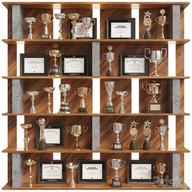 Rack with awards 3D Model Rack with awards 3D Model