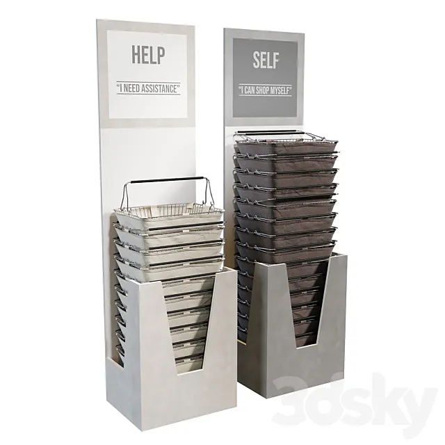 Rack with baskets for the store Free Download