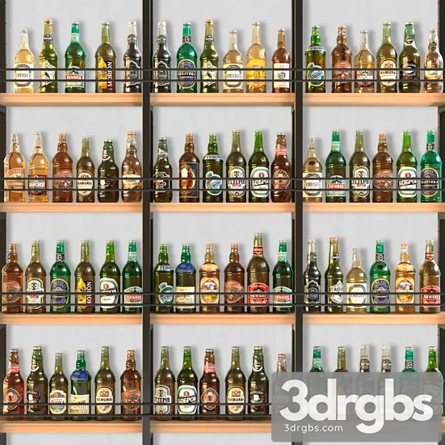 Rack With Beer Alcohol 3D Model Download