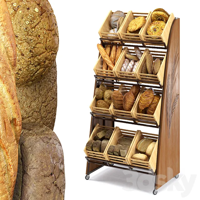 Rack with bread 3DModel
