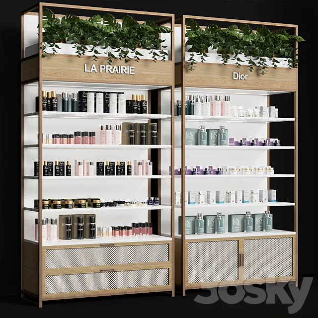 Rack with cosmetics 3 3D Model