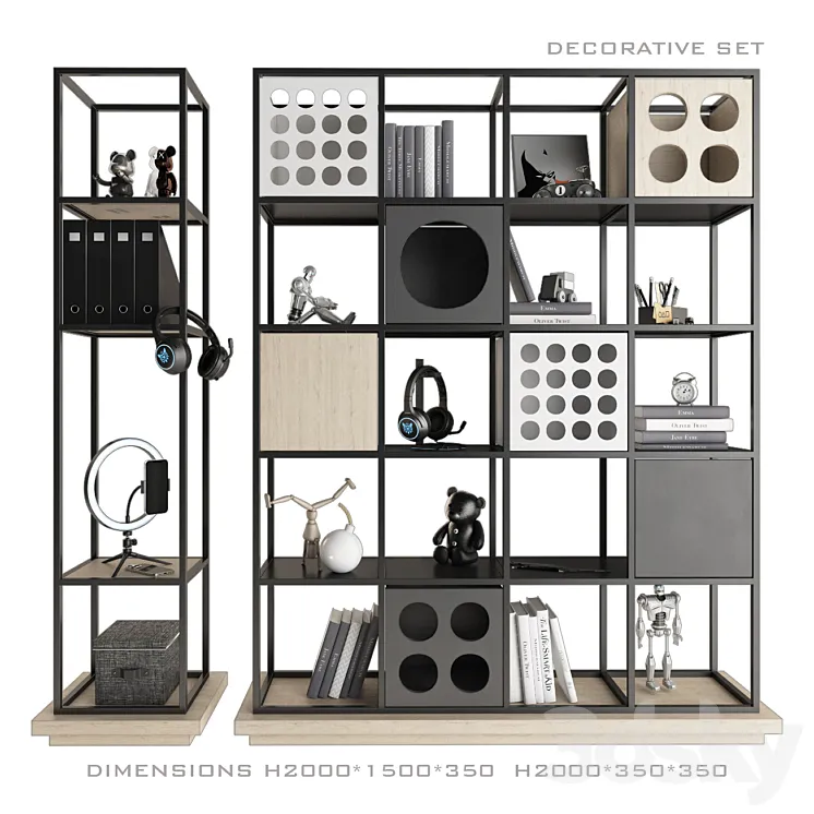 rack with toys and books 4 3D Model Free Download