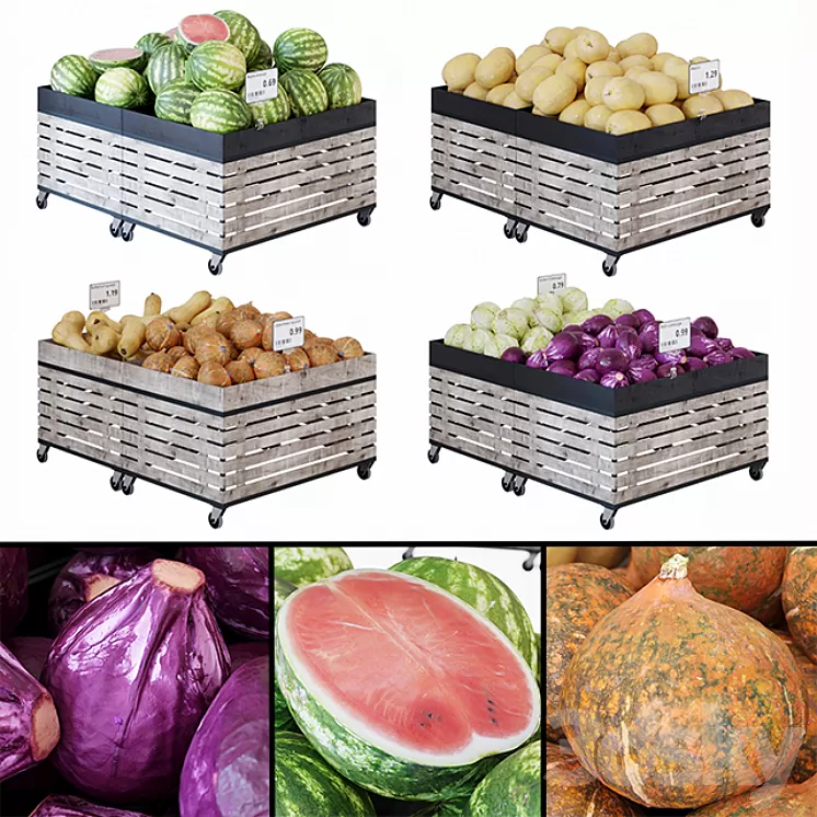 Racks for vegetables / fruits 3D Model