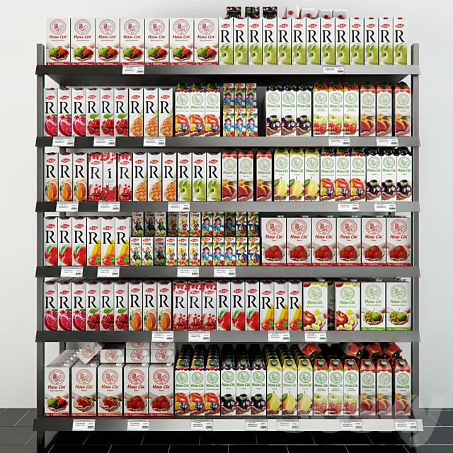 Racks with juice 3D Model