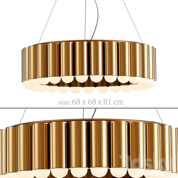 Radia Gold 60 chandelier 3D Model Radia Gold 60 chandelier 3D Model