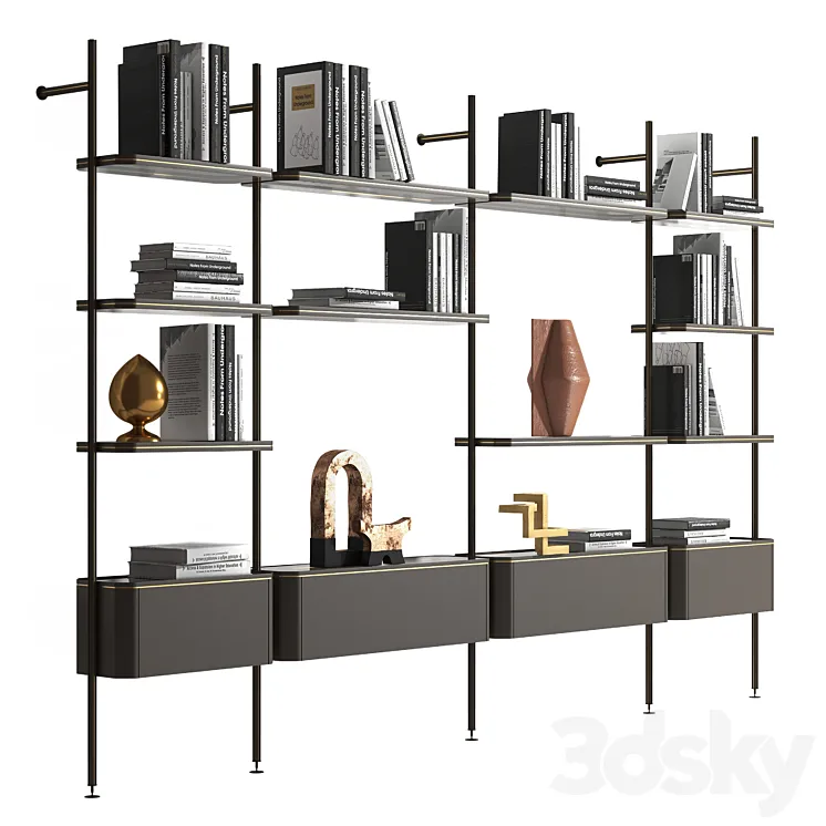 Radice bookcase by Natuzzi Italia 3D Model Free Download