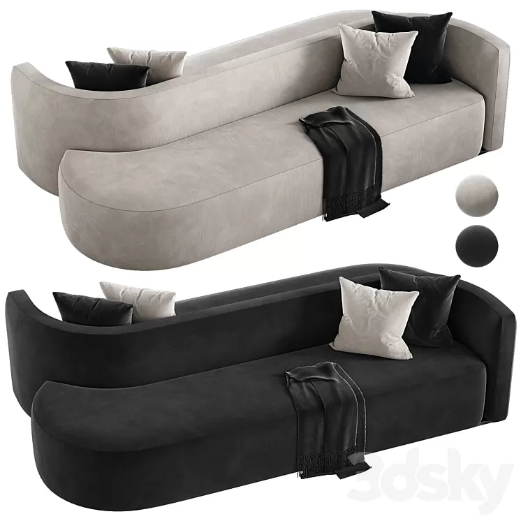 Radius Chaise Sofa 3D Model Radius Chaise Sofa 3D Model