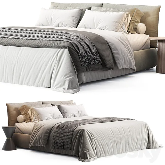 Rafero Bed by Manzzeli 3D Model Rafero Bed by Manzzeli 3D Model