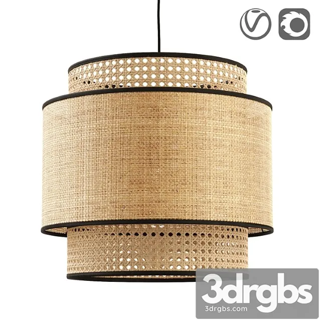 Raffia and rattan lampshade, dolkie Raffia and rattan lampshade, dolkie