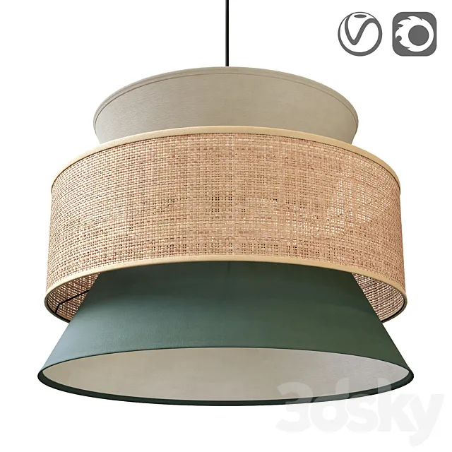 Raffia lampshade. Dolkie 3DModel
