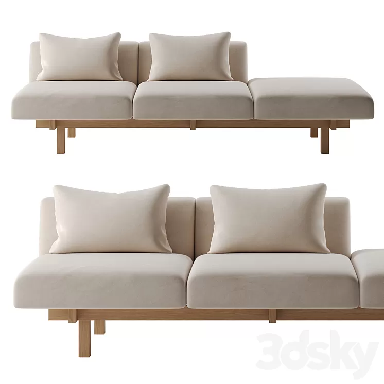 Raft Sofa 2 by Ariake 3D Model Free Download