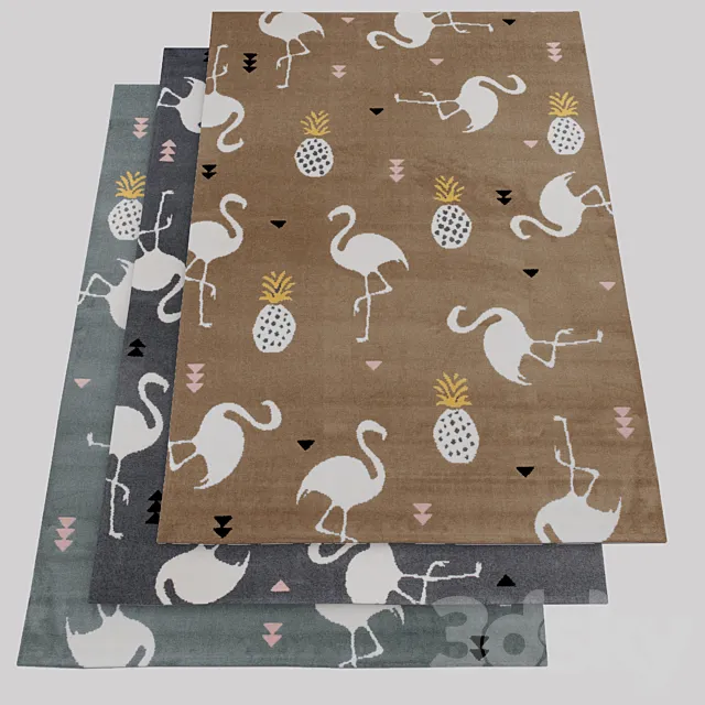 Rags Dywan Flamingo Xeno 3D Model