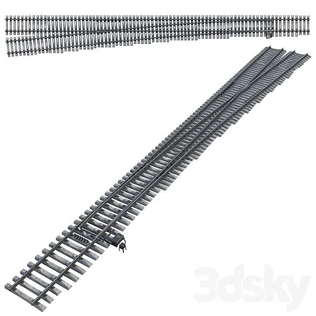Railroad switch 3D Model Railroad switch 3D Model