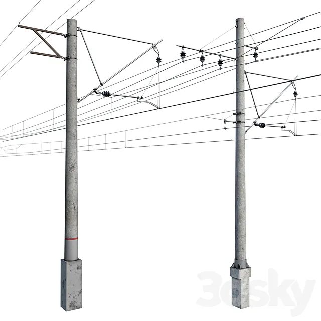 Railway contact network pack No. 2 3D Model Railway contact network pack No. 2 3D Model