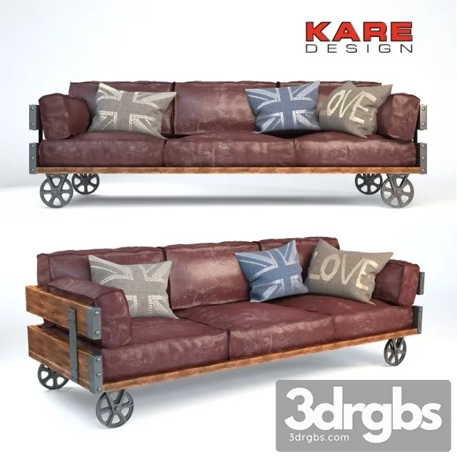 Railway Kare Sofa 3D Model Download