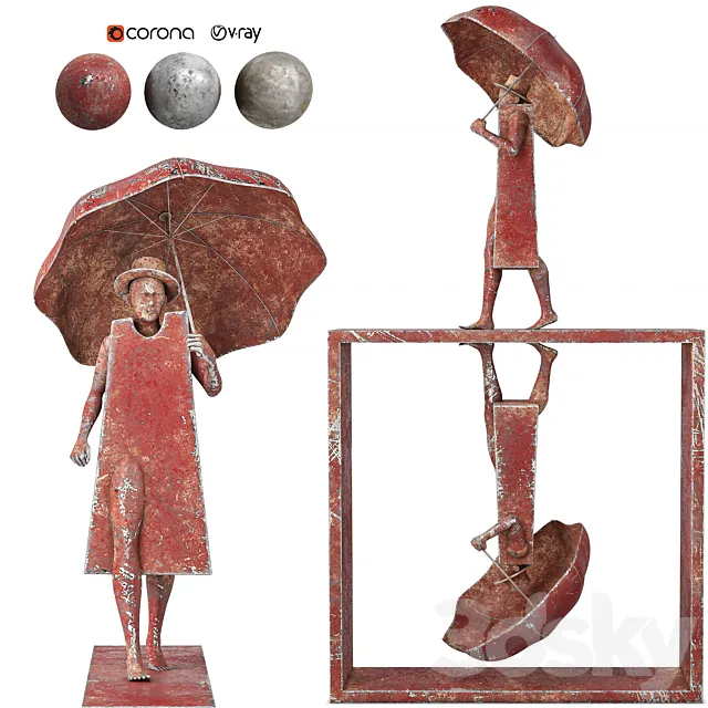 Rain Man Sculpture 3D Model Rain Man Sculpture 3D Model