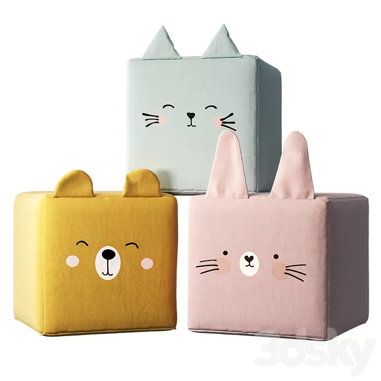 Rainbow poufs by Yellow Tipi 3D Model Free Download Rainbow poufs by Yellow Tipi 3D Model Free Download