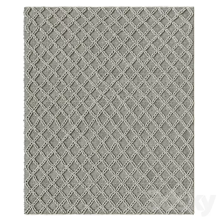 RAISED DIAMOND WOOL RUG 3D Model RAISED DIAMOND WOOL RUG 3D Model