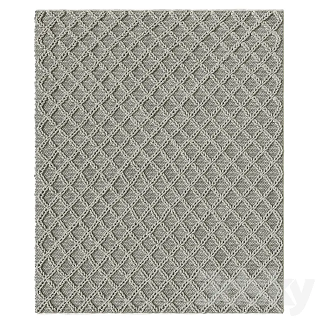 RAISED DIAMOND WOOL RUG 3DModel