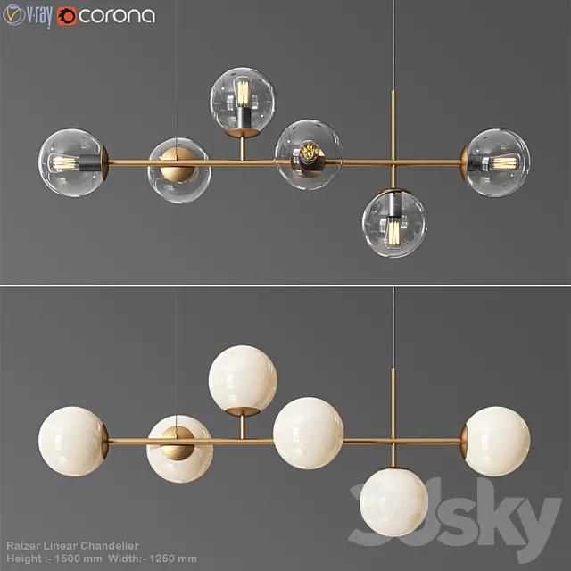 Raizer Linear Chandelier 3D Model