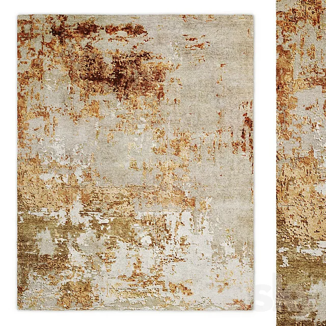 Raku Hand-Knotted Rug RH 3D Model