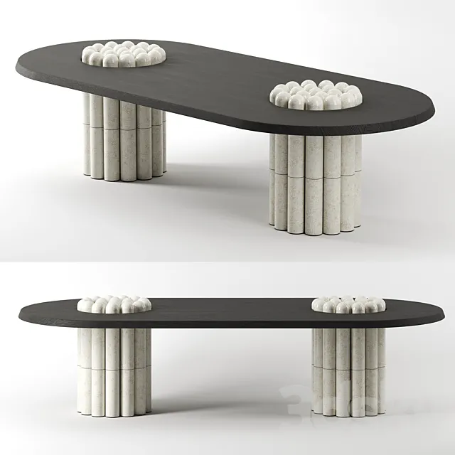 Raku-Yaki Dining Table-Oblong by Emmanuelle Simon 3D Model Raku-Yaki Dining Table-Oblong by Emmanuelle Simon 3D Model