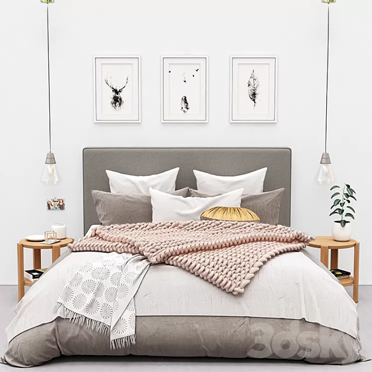 RALEIGH SQUARE TALL STORAGE BED from Pottery Barn 3D Model