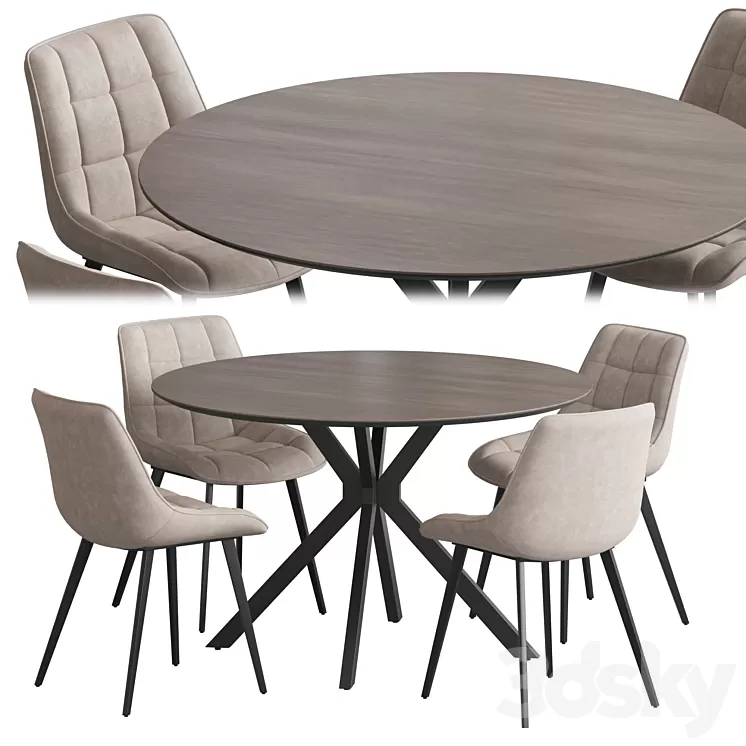 Ralf table Adah chair 3D Model Free Download