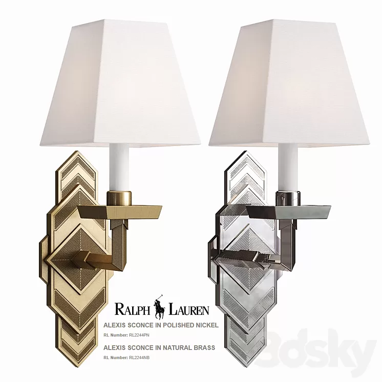 Ralph Lauren Alexis Sconce RL2244PN RL2244NB 3D Model
