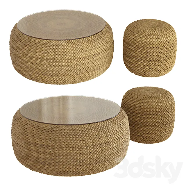 Ralph Lauren Desert Modern Woven Tables 3DModel Ralph Lauren Desert Modern Woven Tables 3DModel
