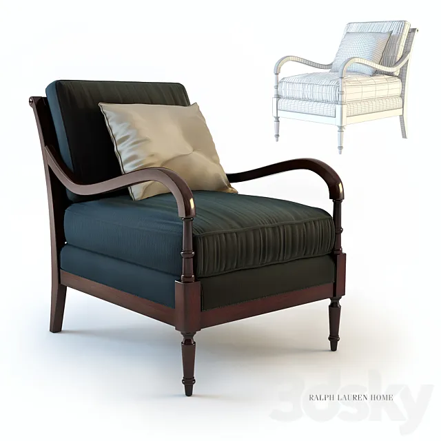 Ralph Lauren Elise Lounge Chair L403-03 3D Model Ralph Lauren Elise Lounge Chair L403-03 3D Model