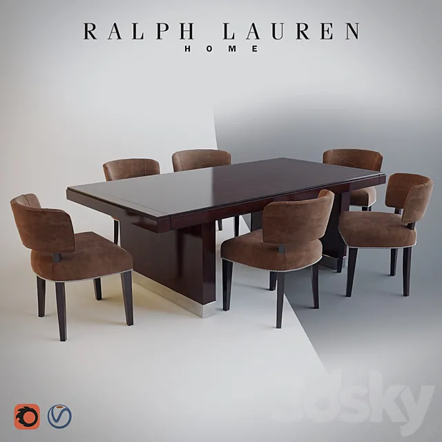 RALPH LAUREN HOME – CLIFF HOUSE DINING TABLE _ CHAIR 3DModel RALPH LAUREN HOME – CLIFF HOUSE DINING TABLE _ CHAIR 3DModel