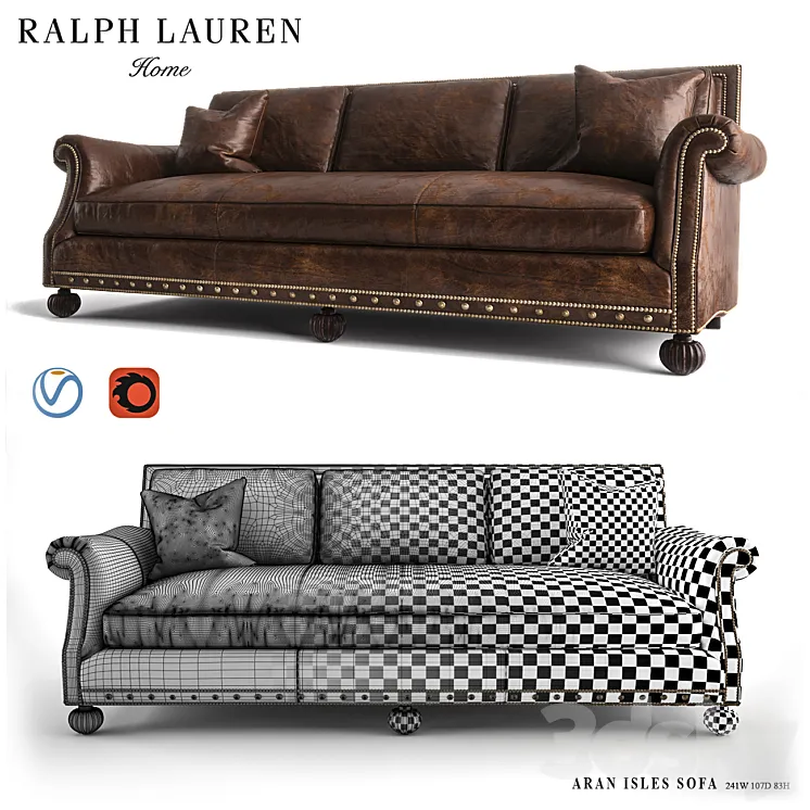 Ralph Lauren Isles sofa 3D Model Free Download