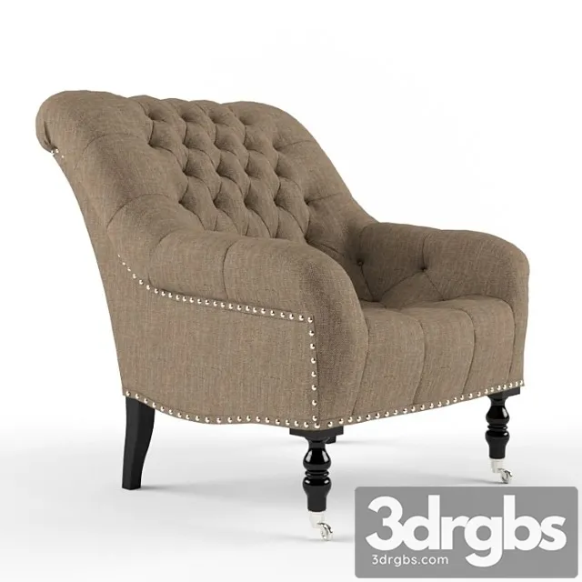 Ralph lauren mayfair tufted chair 3D Model Download