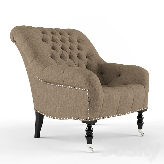 Ralph Lauren Mayfair Tufted Chair 3D Model Ralph Lauren Mayfair Tufted Chair 3D Model